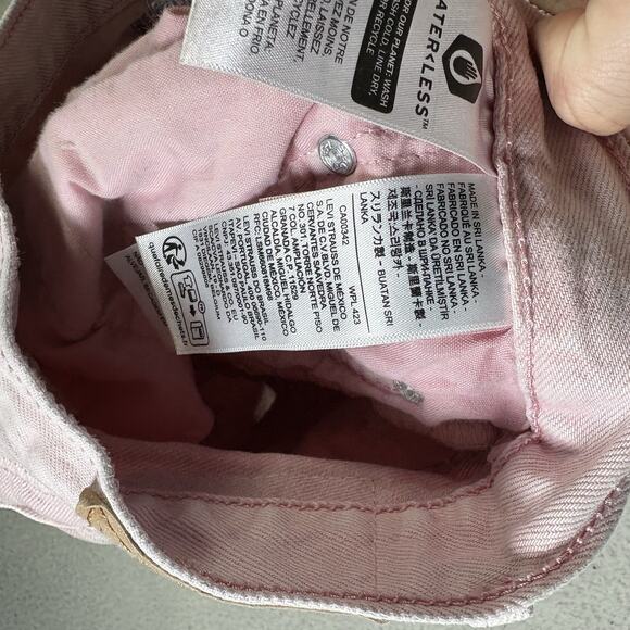 Levis 501 Denim Shorts Womens sz 24 Waist Pink Button Fly Cut Off Raw Hem - Picture 11 of 15